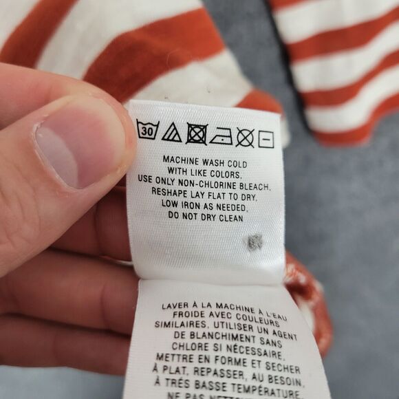 POSTMARK Anthropologie Red Floral Striped 3/4 Sleeve Henley Tee SIZE MEDIUM - Picture 12 of 13